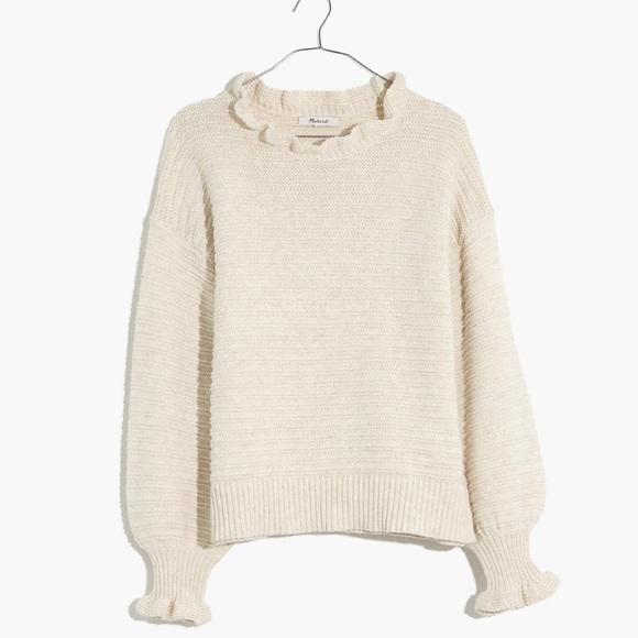 Madewell Ruffle-neck Pullover Sweater - Picture 4 of 8